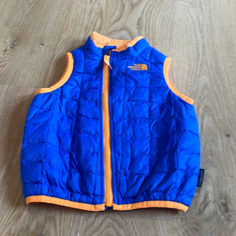The North Face kids quilted full zip vest.